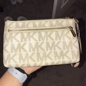 White MK Wristlet
